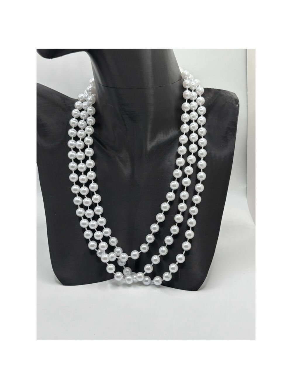 White Faux Pearl Multi-Strand Necklace - Picture 2 of 4